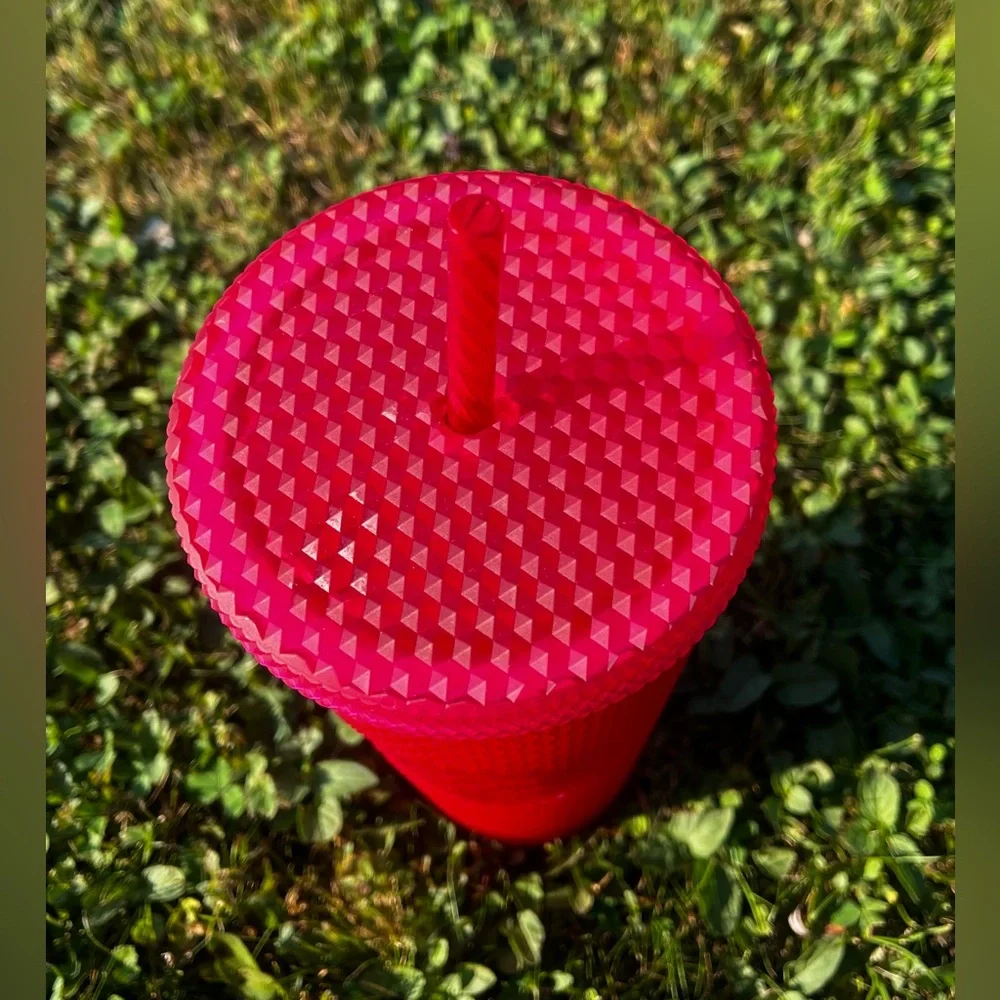 NEW 2021 Starbucks Hot Pink Studded Cold Cup 24oz Tumbler